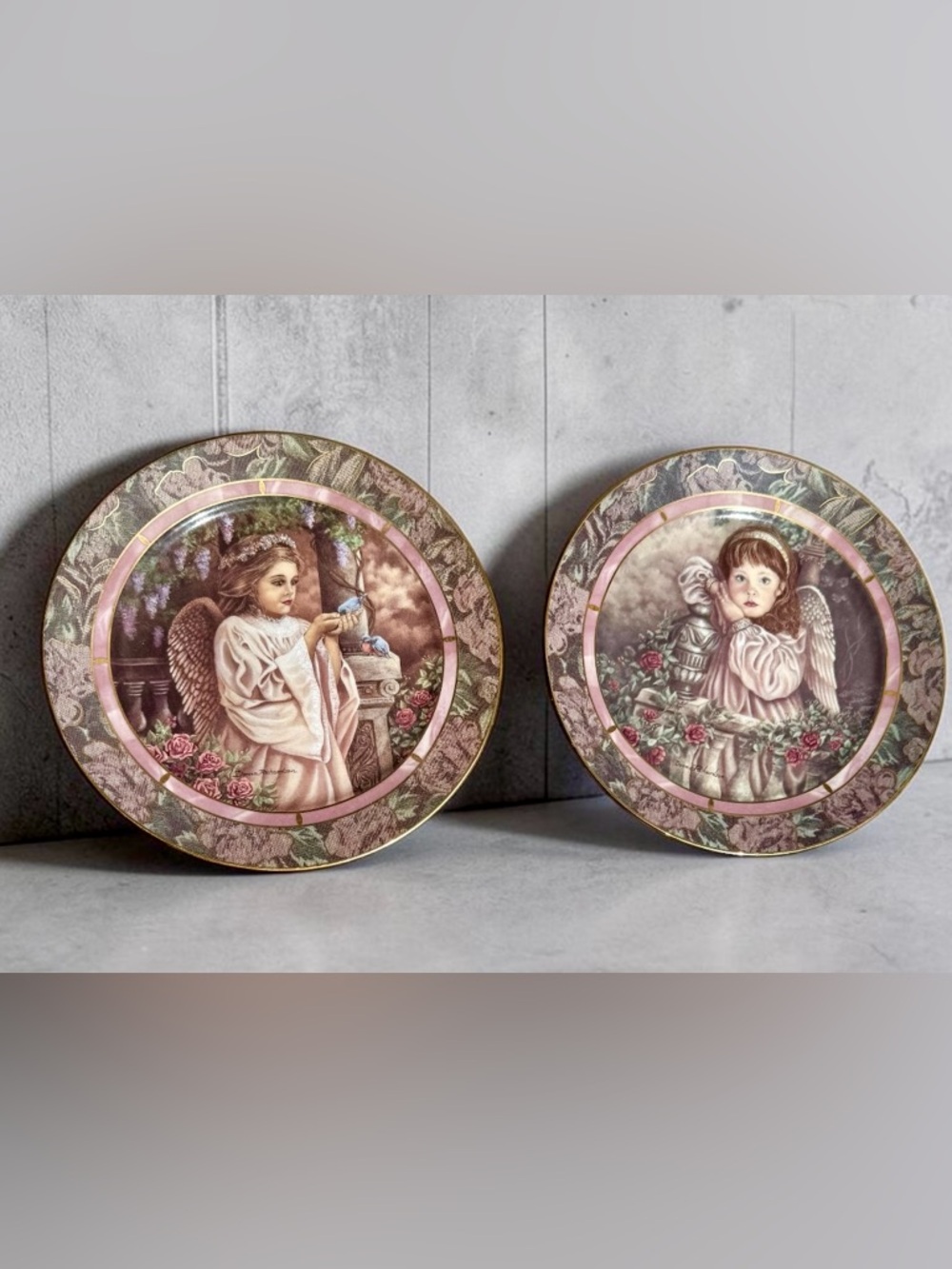 Bradford Exchange Collectible Plates “Hope” and “Charity”  by Donna Richardson.
